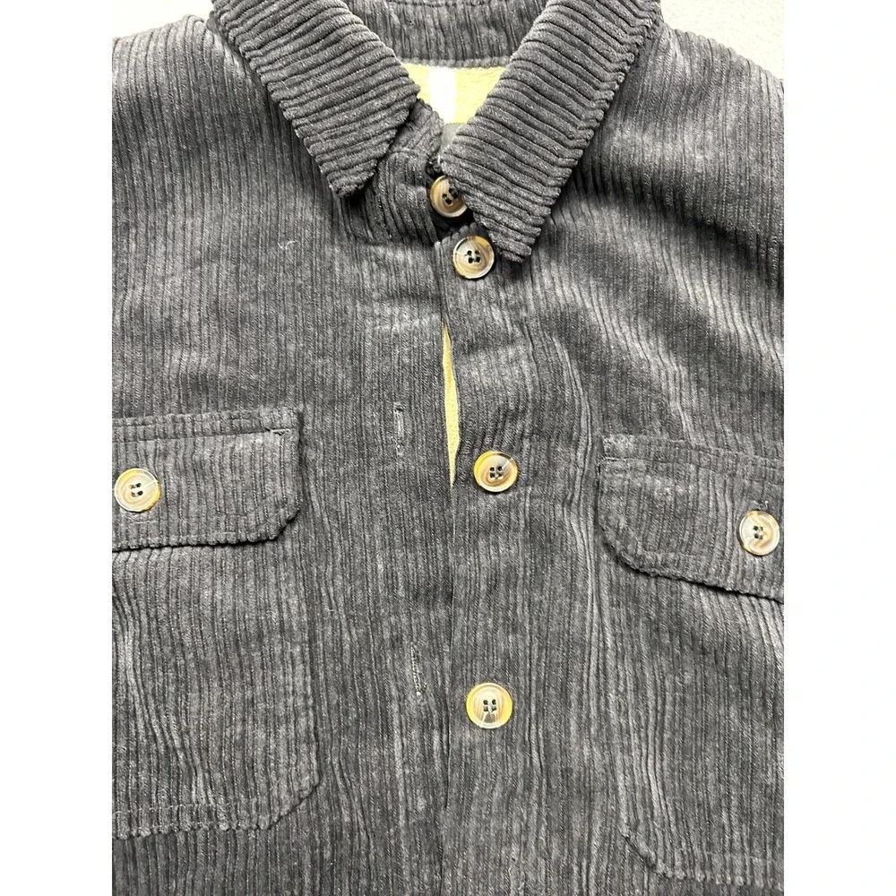 Love Tree Shirt Jacket Corduroy Polyester Gray Small Womens